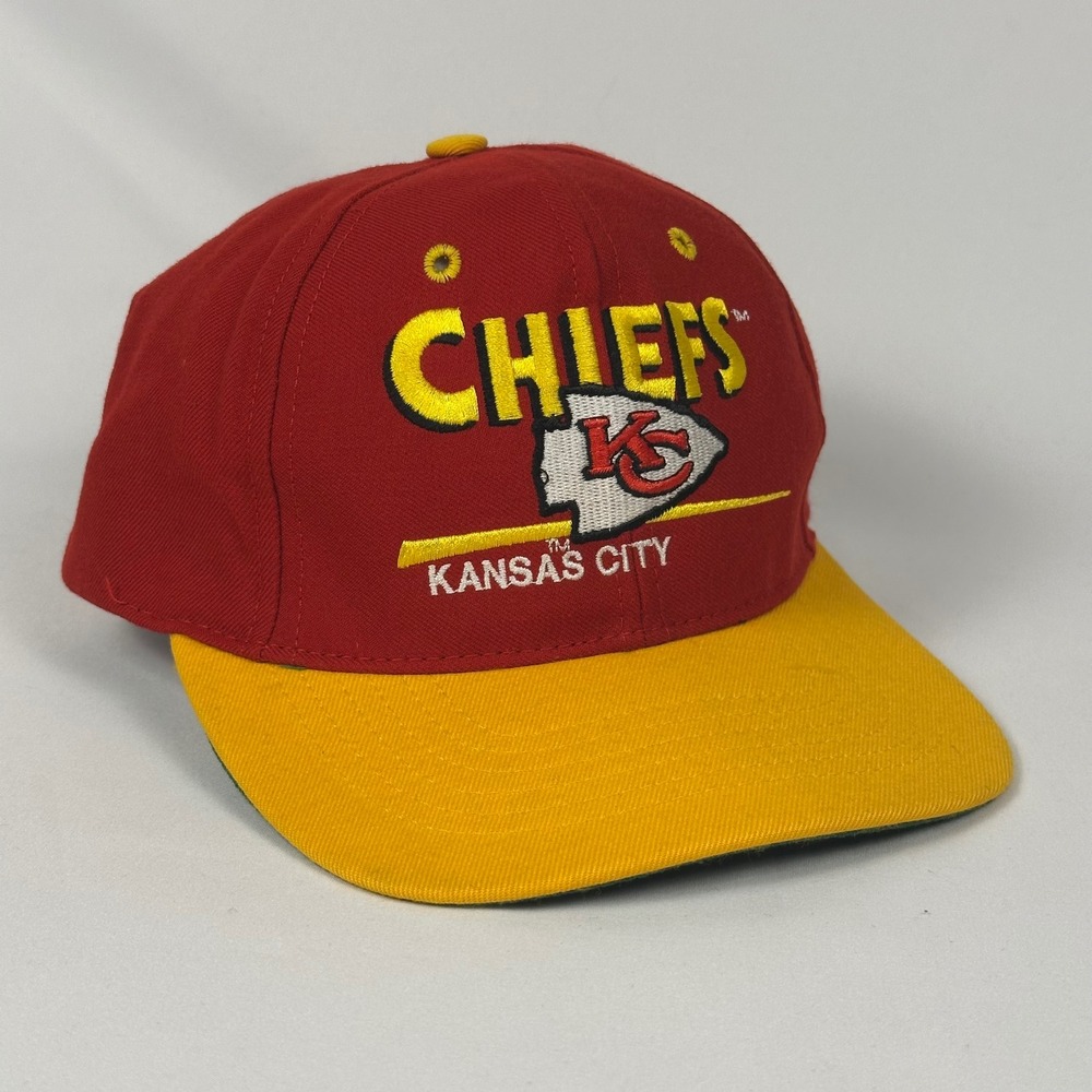 Vintage 90's Kansas City Chiefs Snapback Hat OSFA Red NFL USA Made Eastport Cap